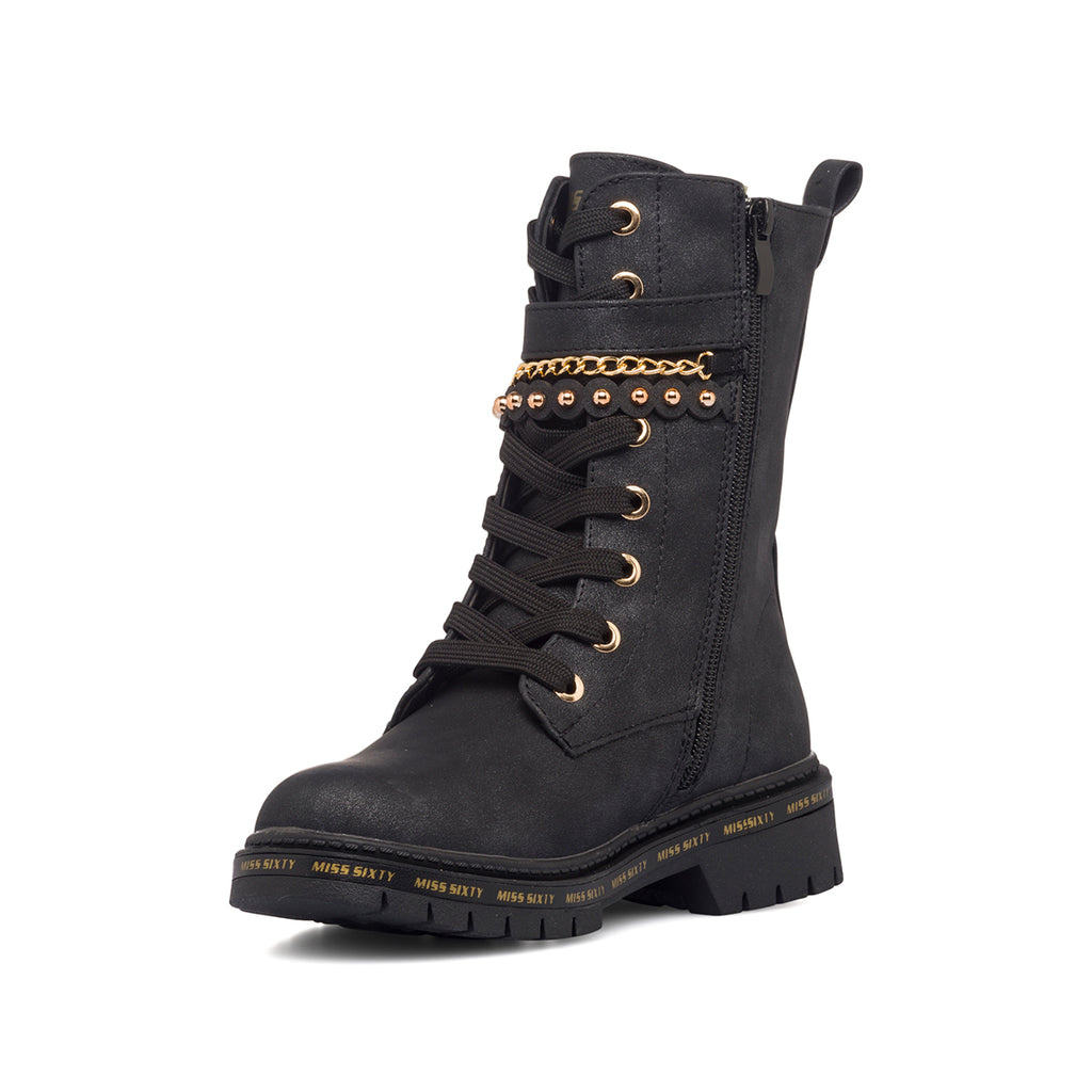 Anfibi neri da bambina con catenina Miss Sixty