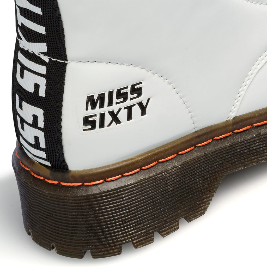 Anfibi bianchi da bambina con logo laterale Miss Sixty