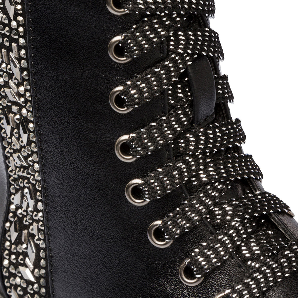 Anfibi neri da bambina con strass 10 Baci