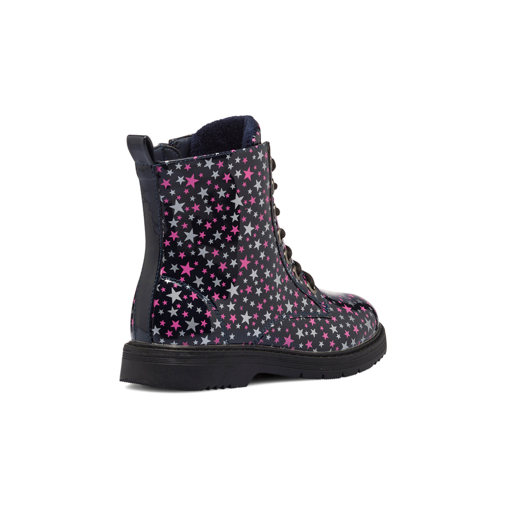 Anfibi neri in vernice da bambina con stelline multicolor 10 Baci