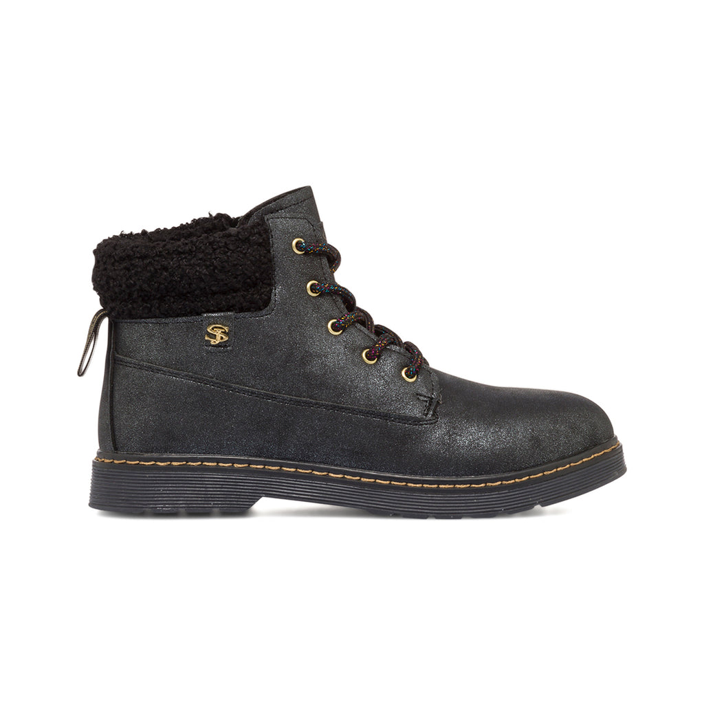 Anfibi neri da bambina con glitter e pelliccia sintetica Swish Jeans