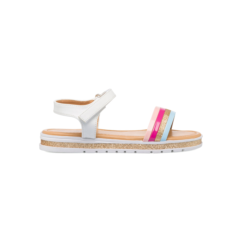 Sandali da bambina con fascia multicolore glitterata Le scarpe di Alice