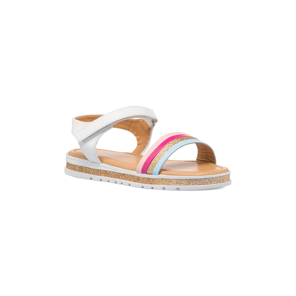 Sandali da bambina con fascia multicolore glitterata Le scarpe di Alice