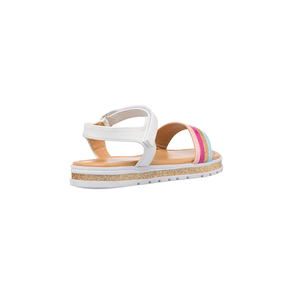 Sandali da bambina con fascia multicolore glitterata Le scarpe di Alice