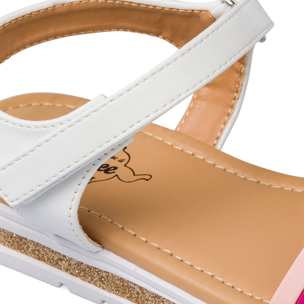 Sandali da bambina con fascia multicolore glitterata Le scarpe di Alice