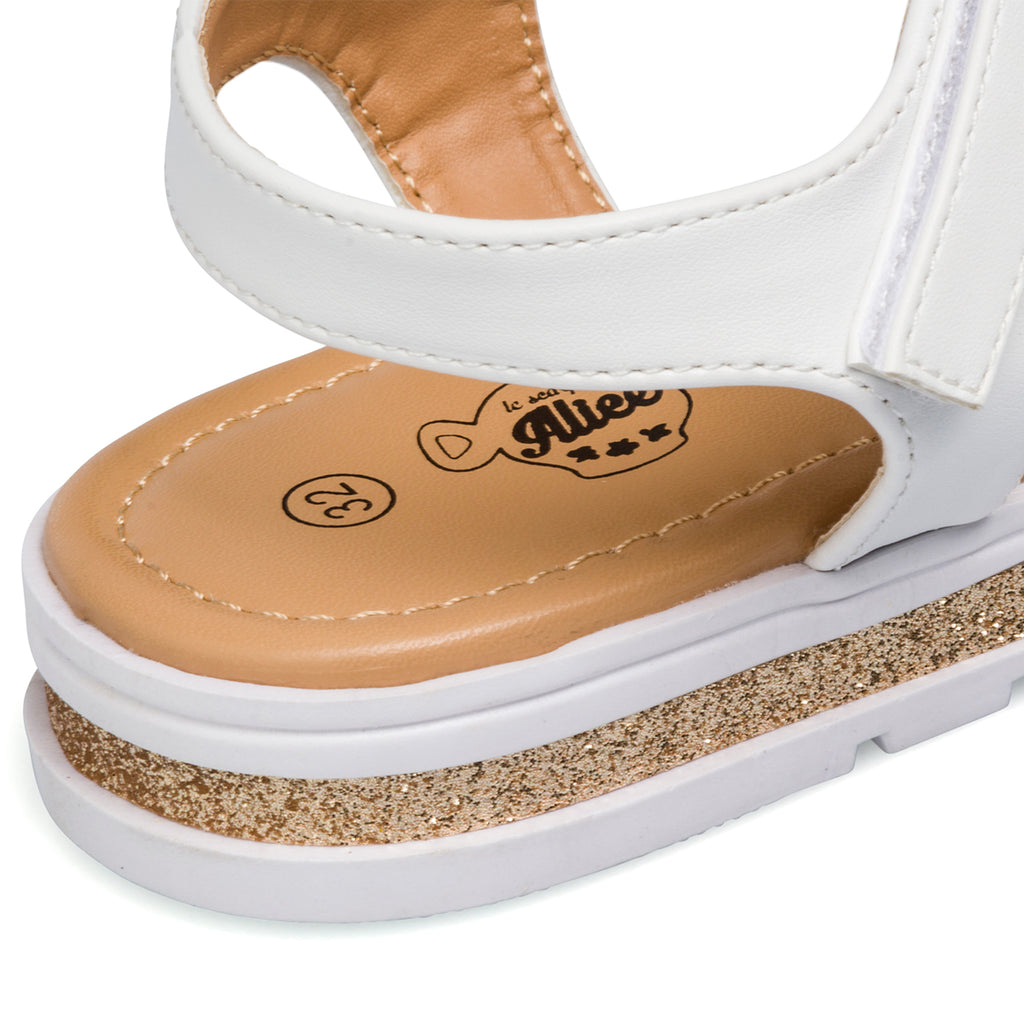 Sandali da bambina con fascia multicolore glitterata Le scarpe di Alice