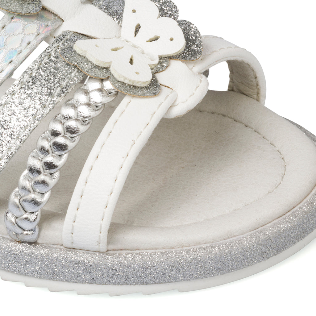 Sandali bianchi da bambina con glitter Le scarpe di Alice