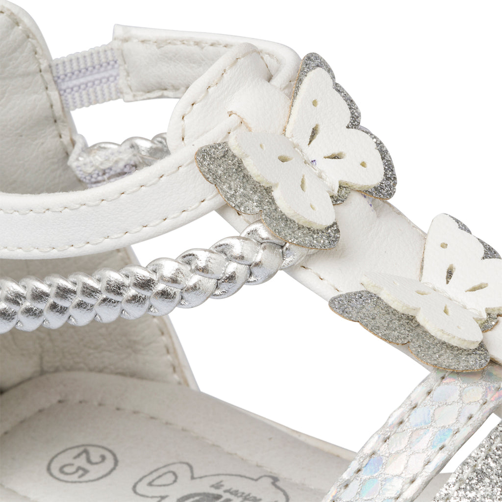 Sandali bianchi da bambina con glitter Le scarpe di Alice