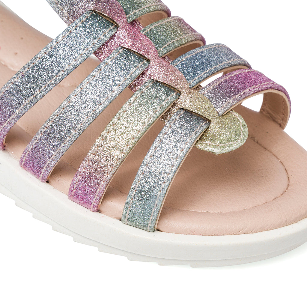 Sandali arcobaleno glitterati da bambina Le scarpe di Alice