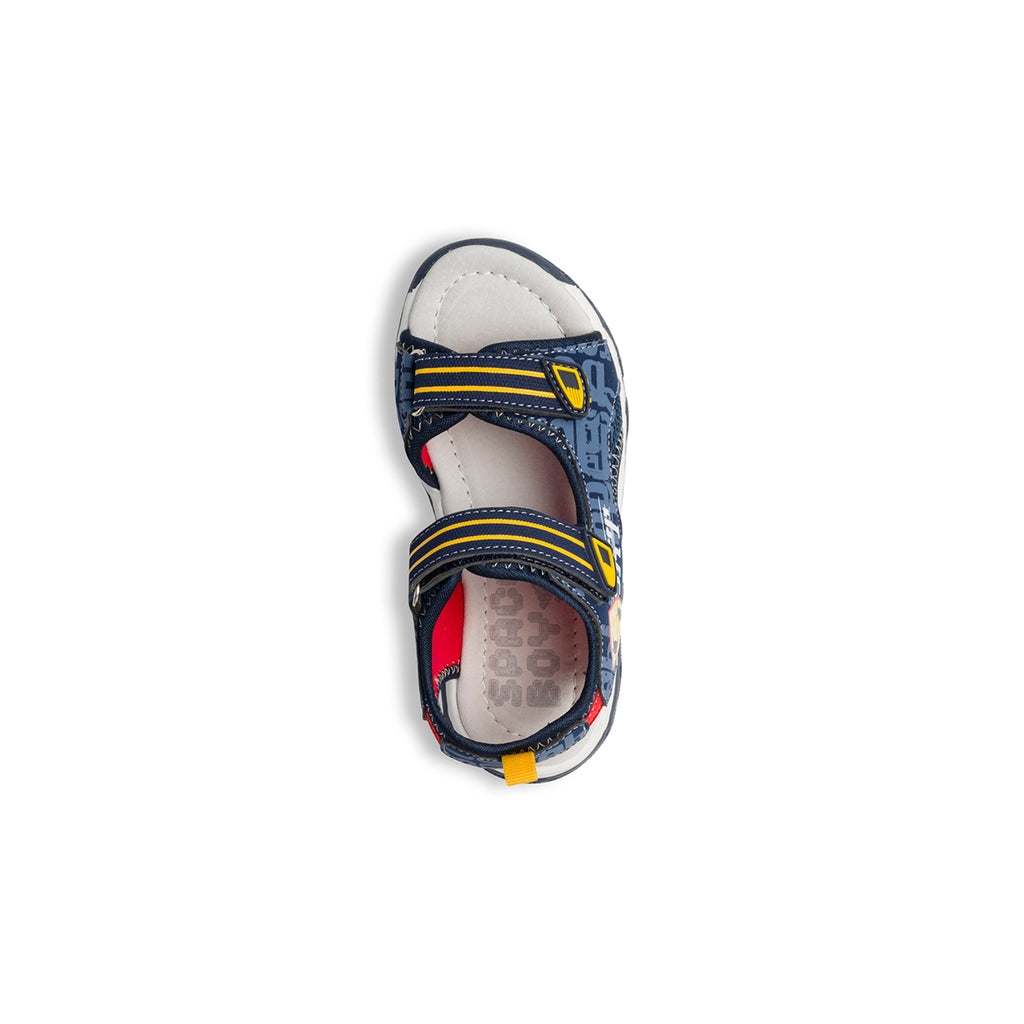 Sandali blu navy con stampa sulla superficie Space Boy