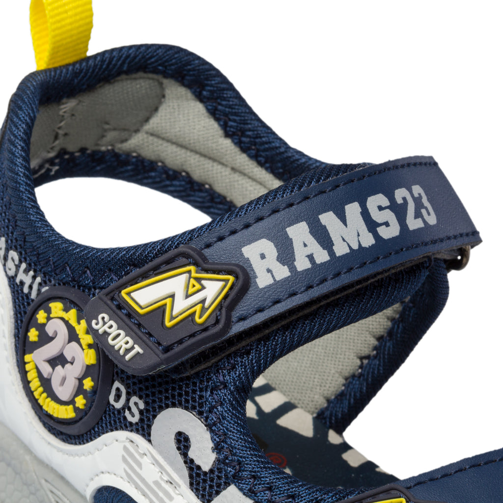 Sandali blu e bianchi con stampa Rams 23