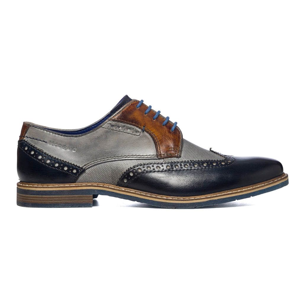 Stringate blu, grigie e marroni in pelle con dettagli brogue Bugatti