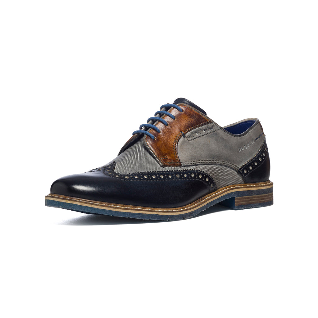 Stringate blu, grigie e marroni in pelle con dettagli brogue Bugatti