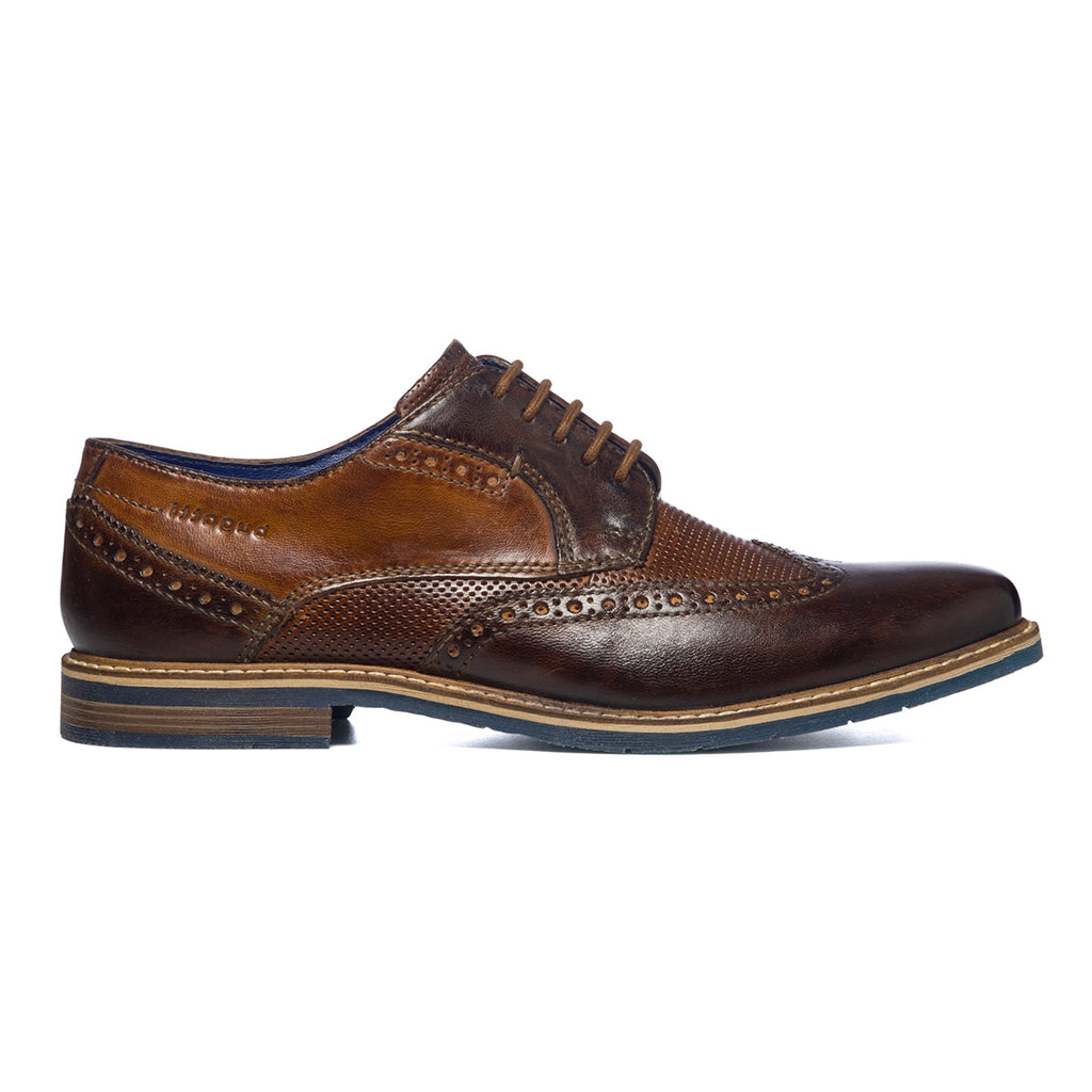 Stringate marroni in pelle effetto vintage con dettagli brogue Bugatti