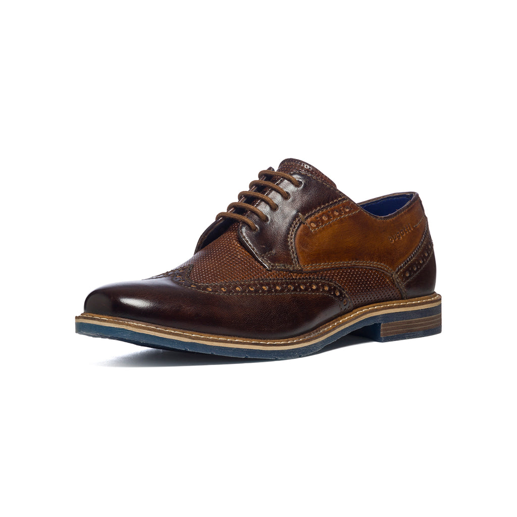 Stringate marroni in pelle effetto vintage con dettagli brogue Bugatti