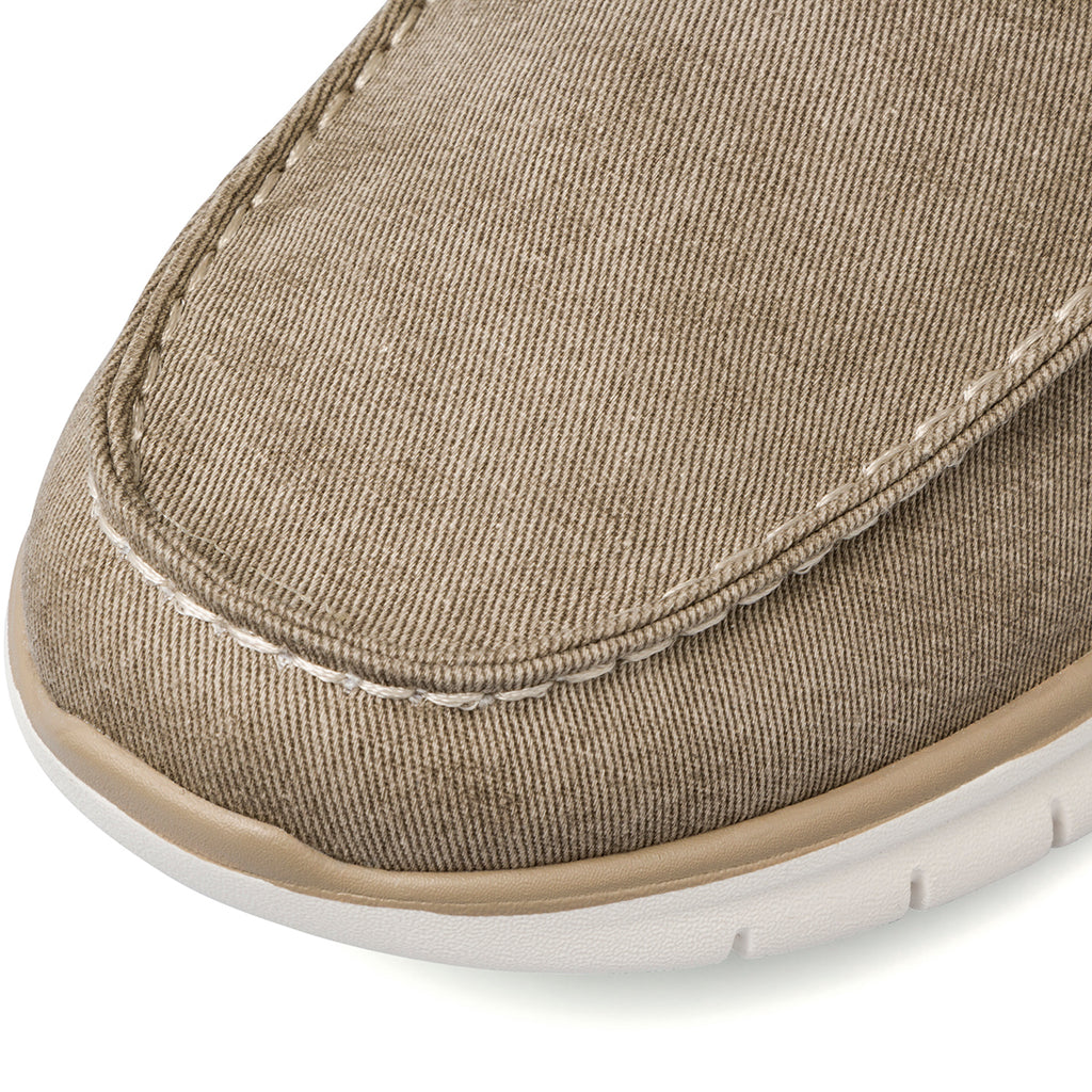 Mocassini casual beige da uomo in tessuto con laccetto passante Glams