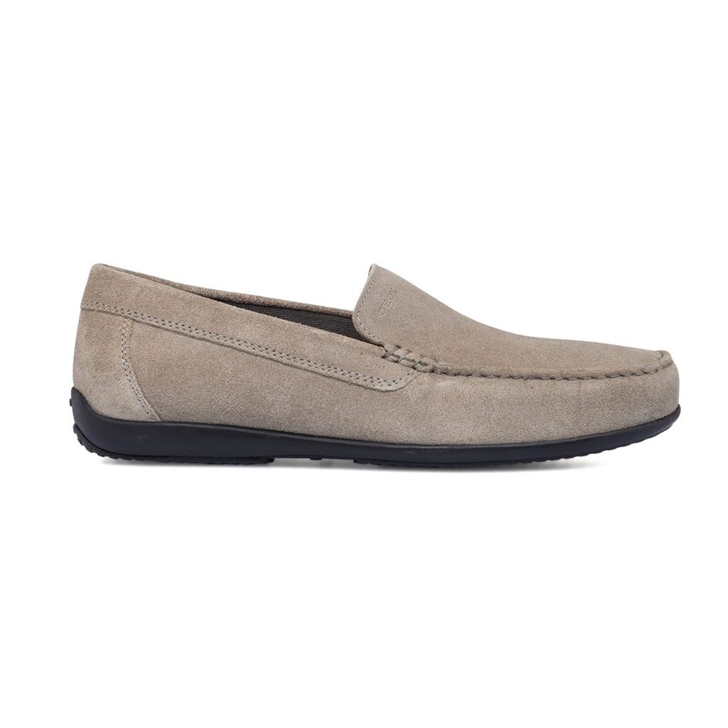 Mocassini slip-on beige in pelle scamosciata da uomo Geox Ascanio