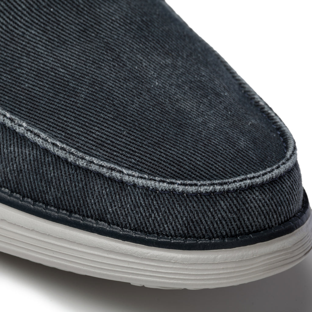 Slip-on blu denim in tessuto con inserti elastici Skechers Status 2.0 Mosent