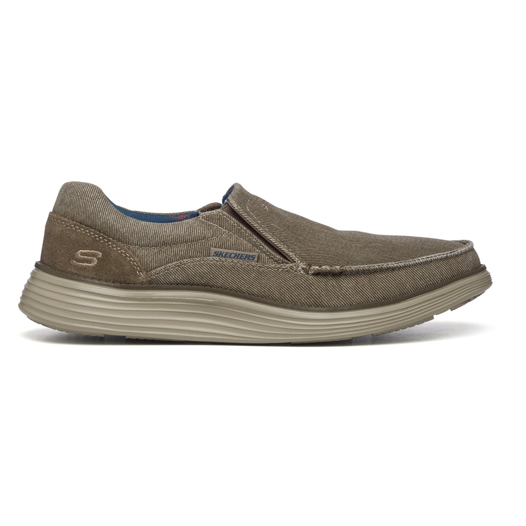 Slip-on beige in tessuto con inserti elastici Skechers Status 2.0 Mosent