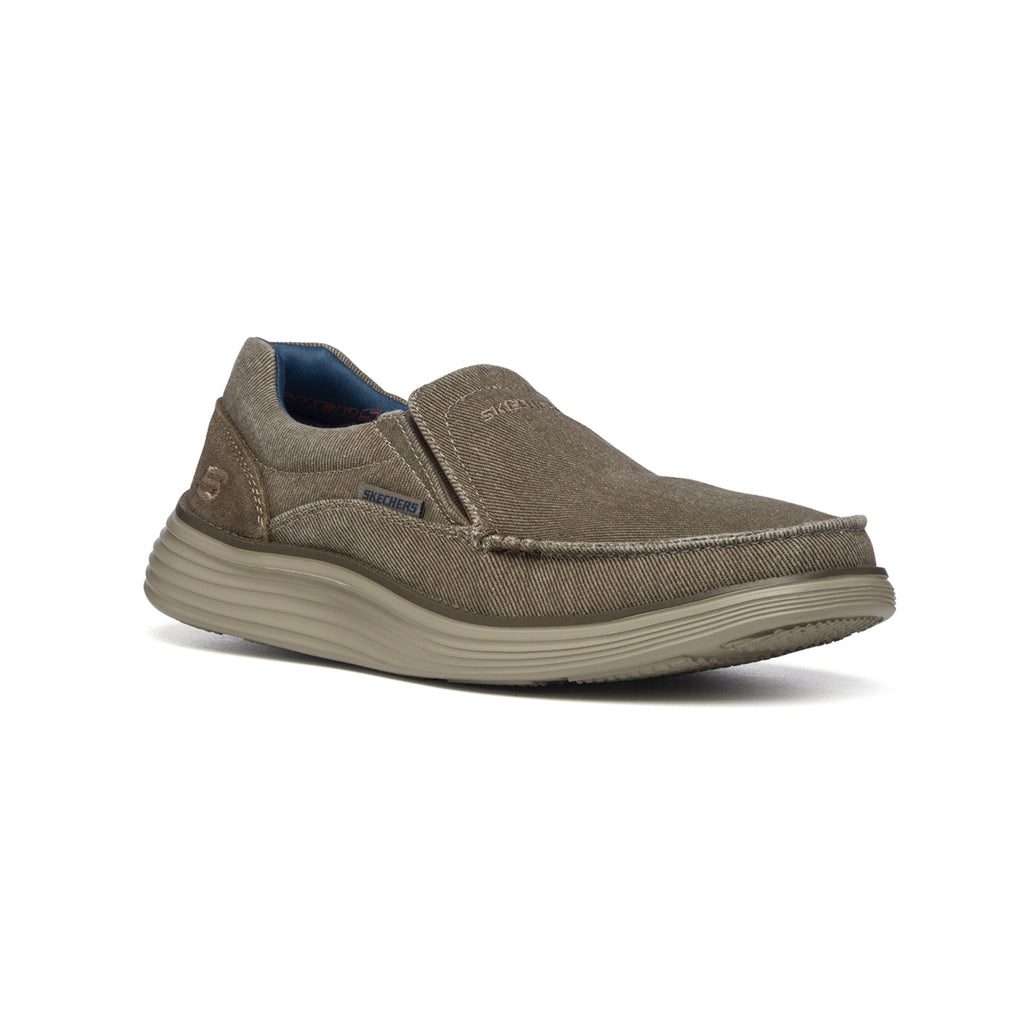 Slip-on beige in tessuto con inserti elastici Skechers Status 2.0 Mosent