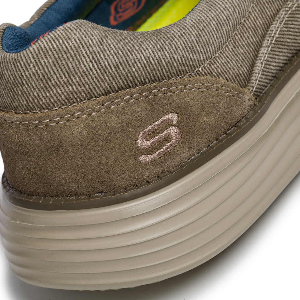 Slip-on beige in tessuto con inserti elastici Skechers Status 2.0 Mosent