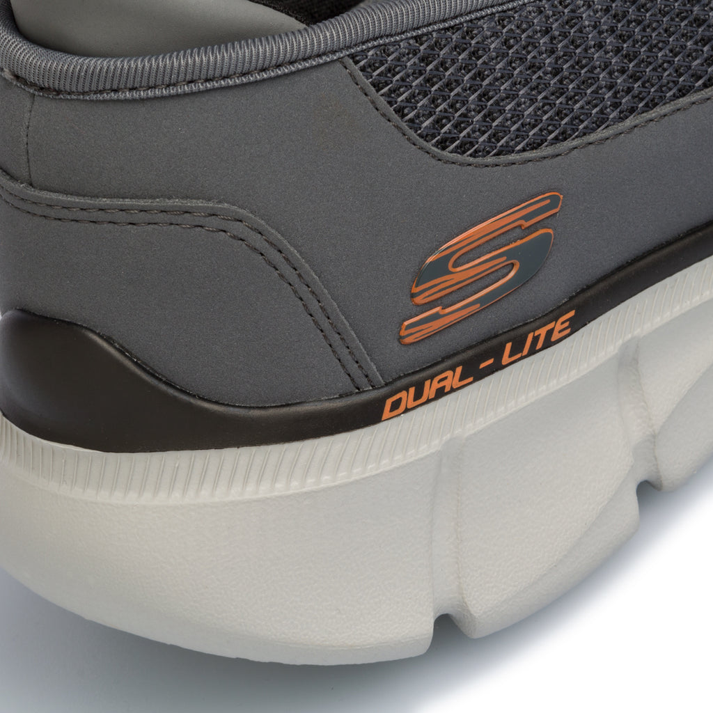 Slip-on grigie in tessuto con inserti elastici Skechers Equal 3.0