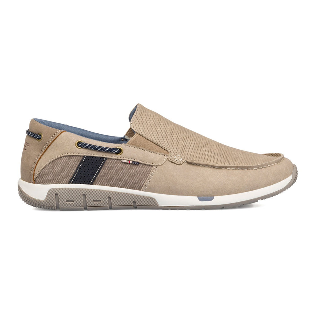 Mocassini casual beige da uomo con laccetto passante Glams