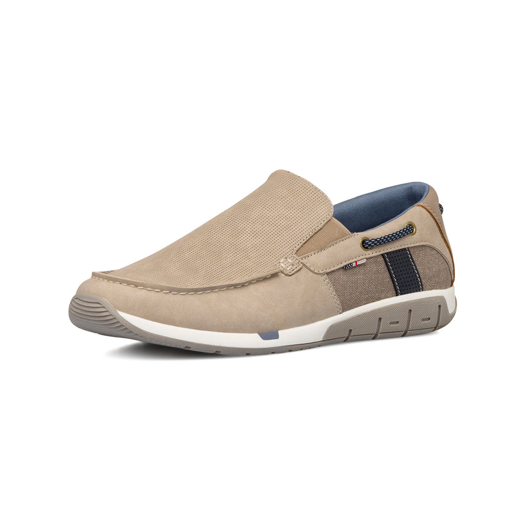 Mocassini casual beige da uomo con laccetto passante Glams