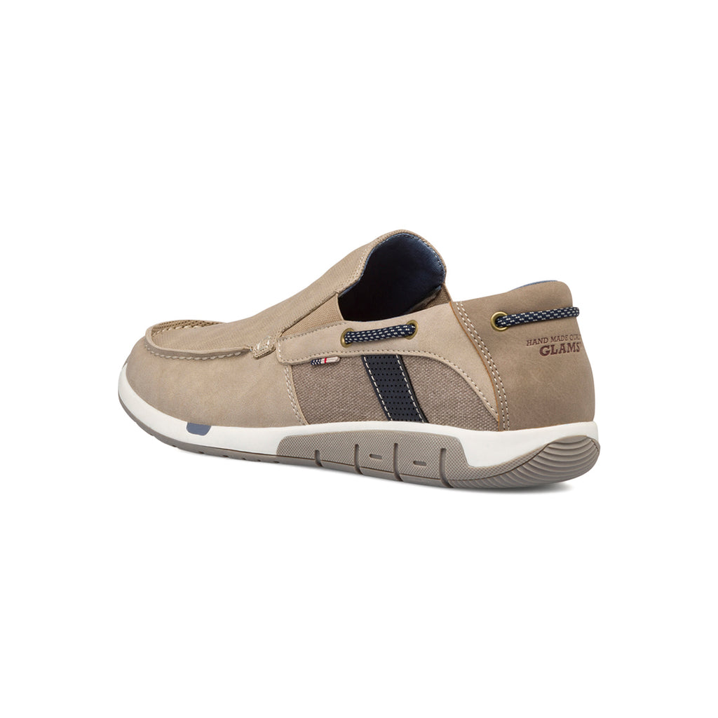 Mocassini casual beige da uomo con laccetto passante Glams