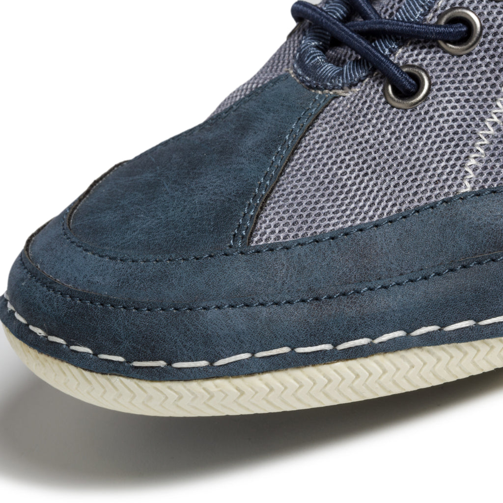 Sneakers blu jeans in similpelle con logo laterale Bugatti