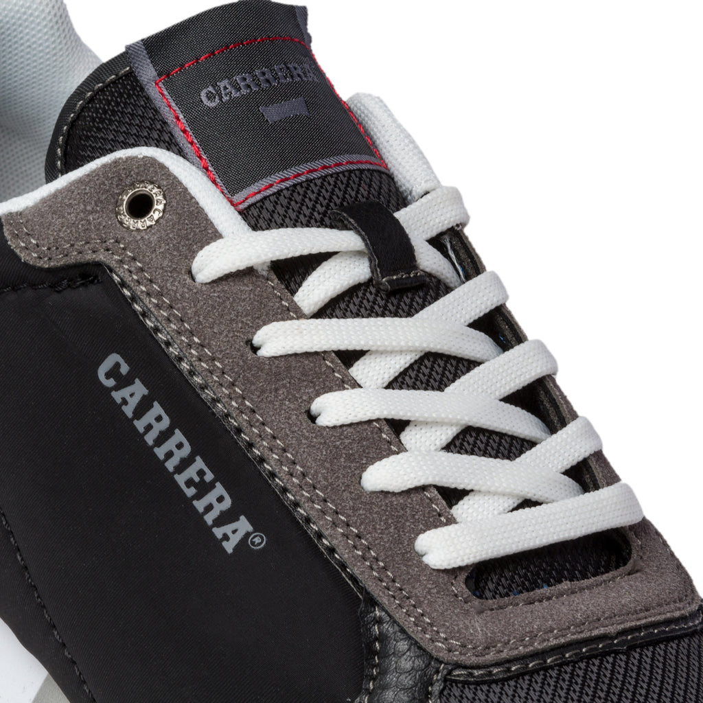 Sneakers nere e grigie in tessuto con logo laterale Carrera