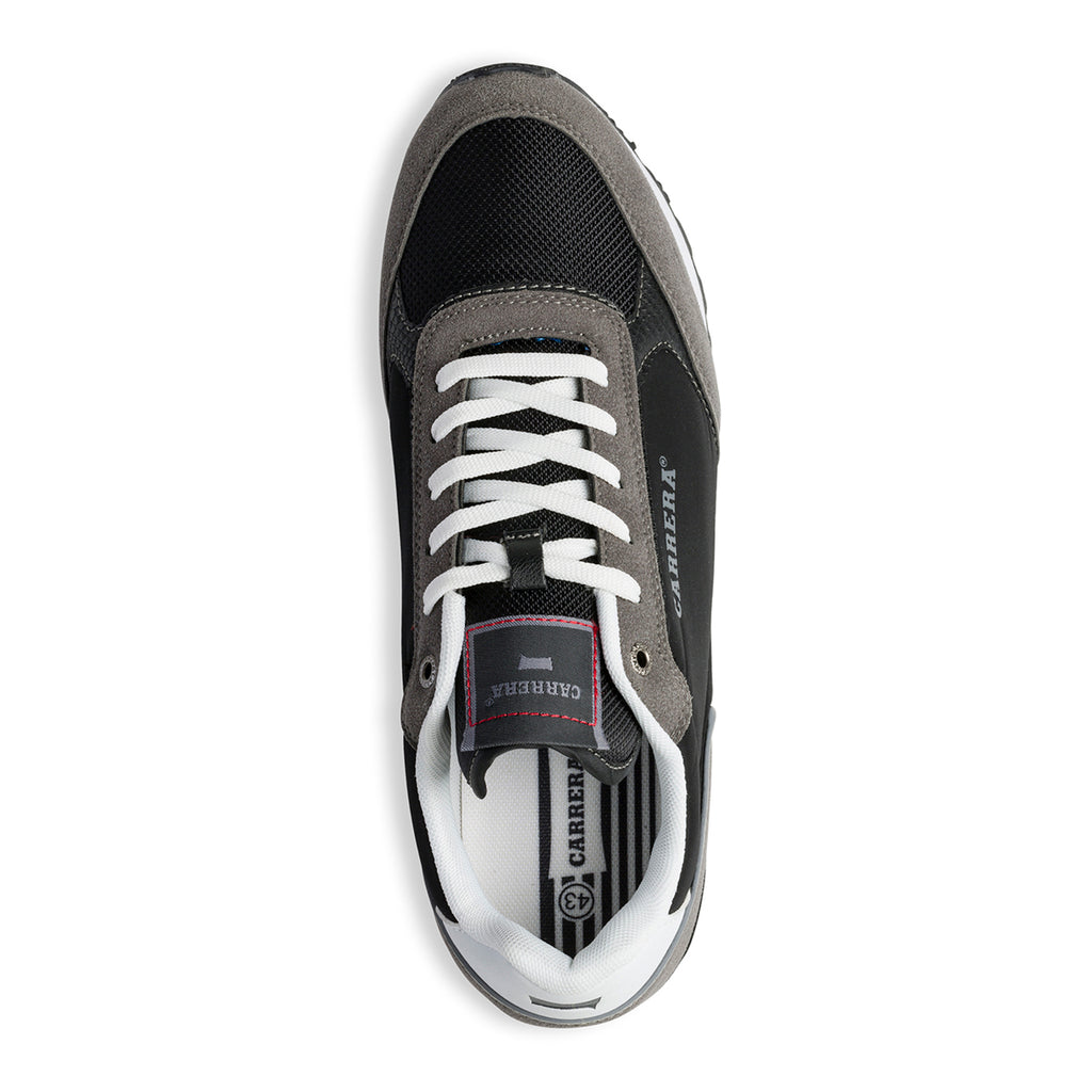 Sneakers nere e grigie in tessuto con logo laterale Carrera