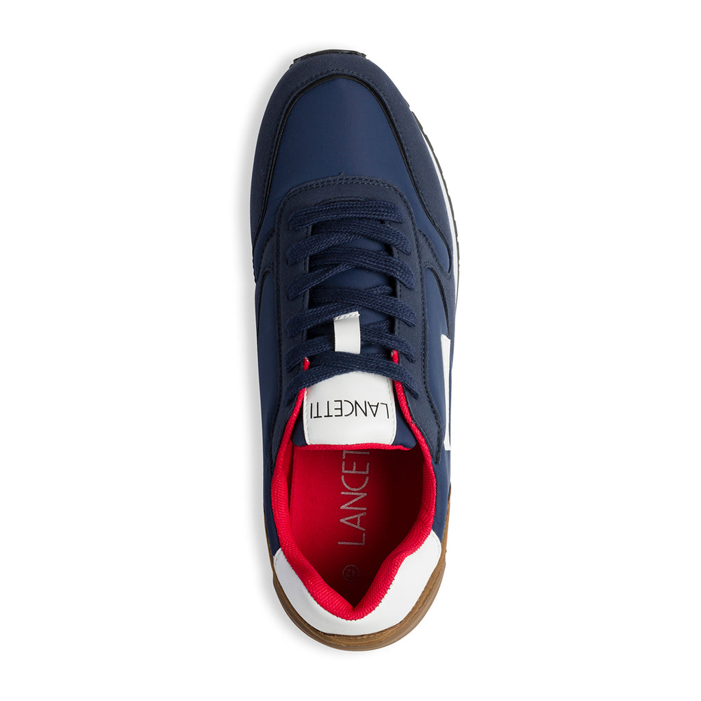 Sneakers blu e marroni con dettagli bianchi Lancetti