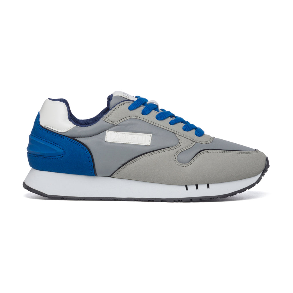 Sneakers grigie e blu con dettagli bianchi Lancetti