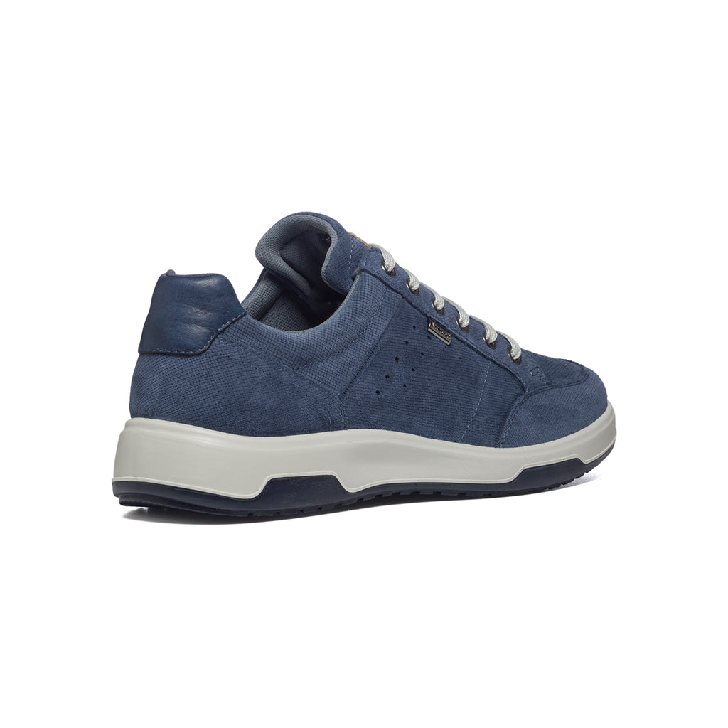 Sneakers blu in pelle scamosciata con dettagli traforati Orion