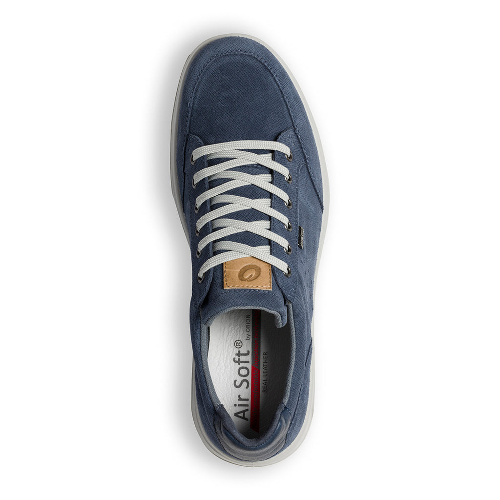 Sneakers blu in pelle scamosciata con dettagli traforati Orion