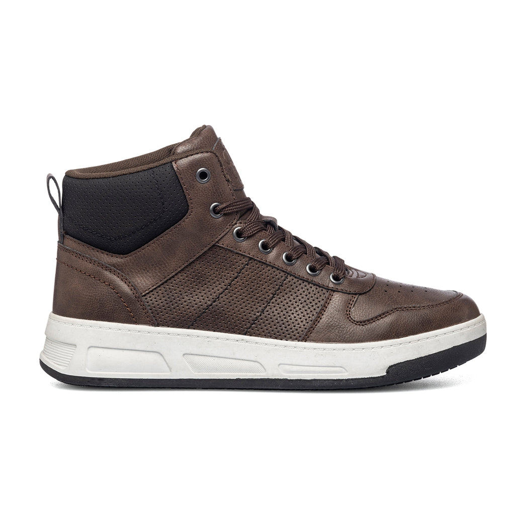 Sneakers alte marroni con colletto a contrasto Patrick