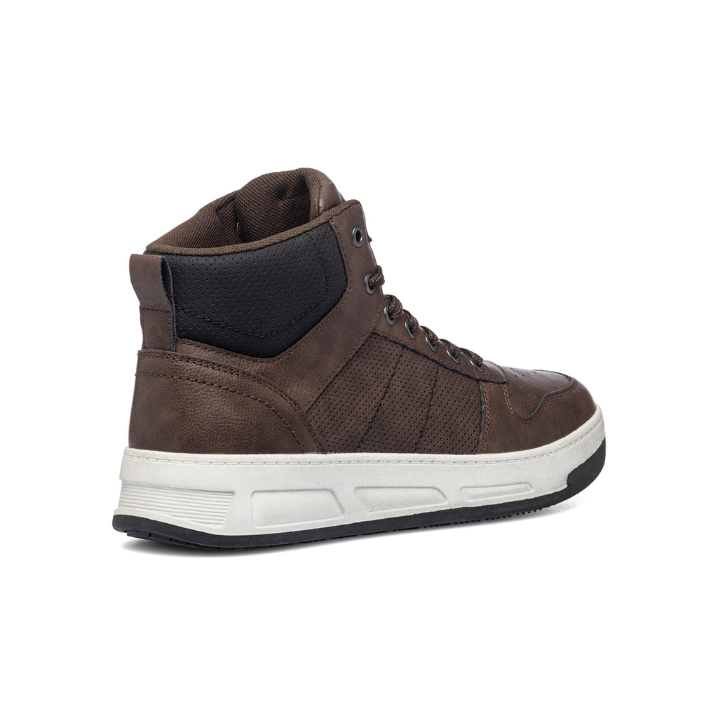 Sneakers alte marroni con colletto a contrasto Patrick