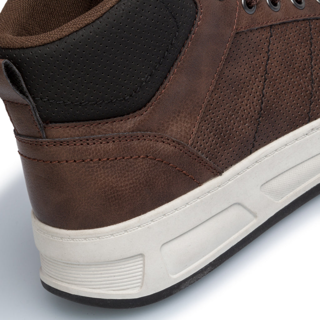 Sneakers alte marroni con colletto a contrasto Patrick