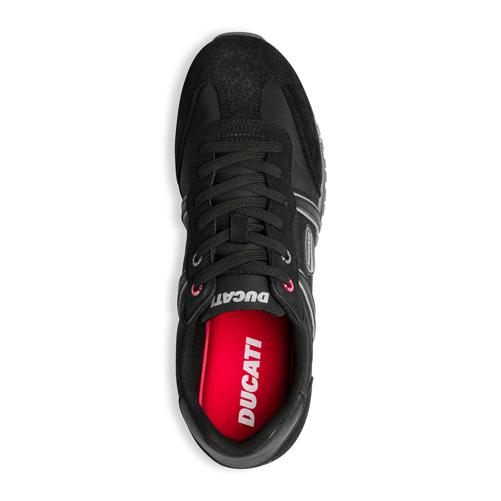 Sneakers nere in pelle scamosciata con logo laterale Ducati