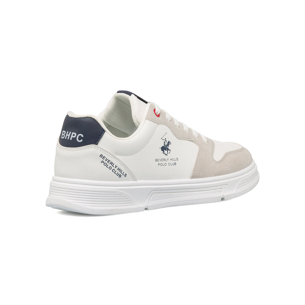 Sneakers bianche da uomo con logo laterale Beverly Hills Polo Club