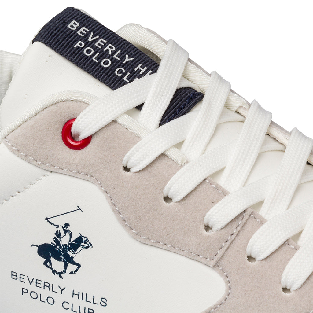 Sneakers bianche da uomo con logo laterale Beverly Hills Polo Club