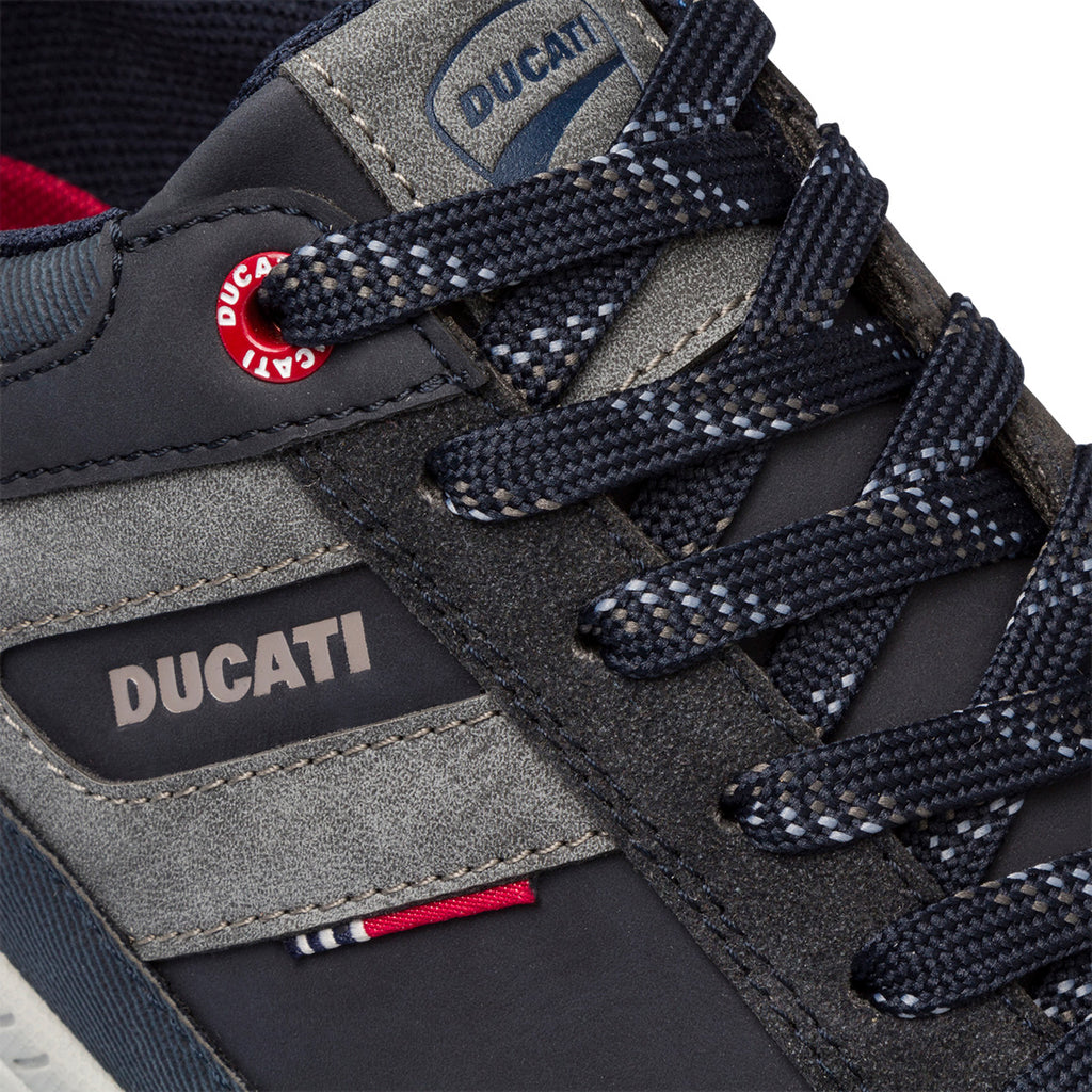 Sneakers blu da uomo con logo laterale Ducati