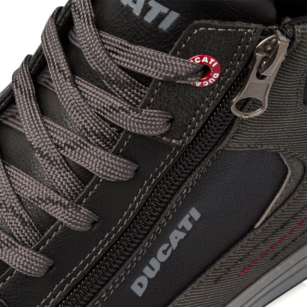 Sneakers alte nere da uomo con zip laterale Ducati