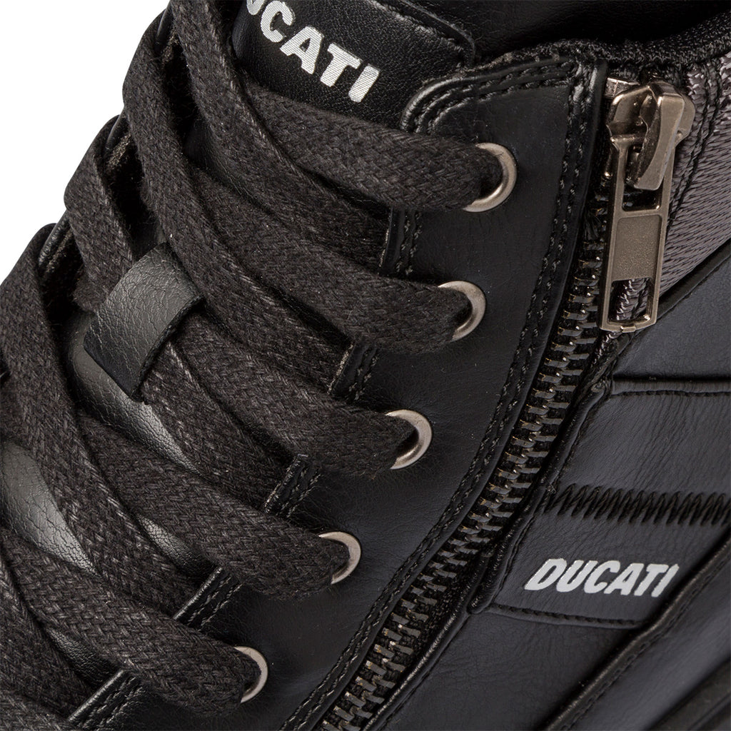 Sneakers alte nere da uomo con collare grigio Ducati