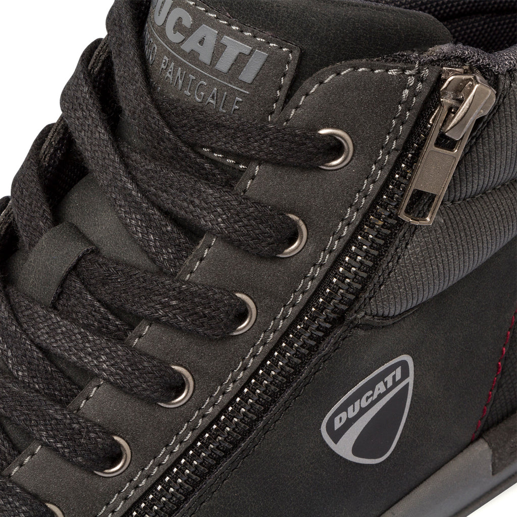 Sneakers alte nere da uomo con zip laterale Ducati