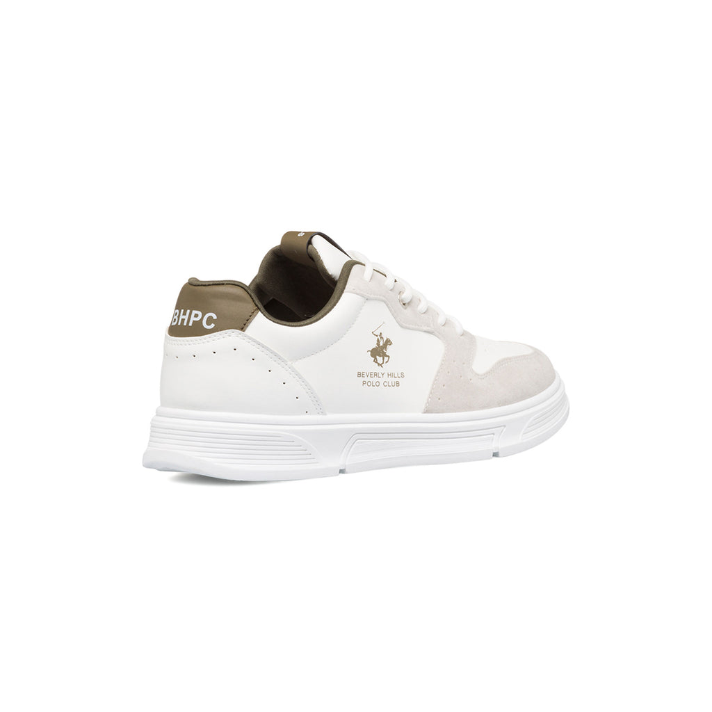Sneakers bianche da uomo con logo laterale Beverly Hills Polo Club