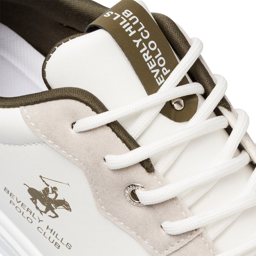 Sneakers bianche da uomo con logo laterale Beverly Hills Polo Club