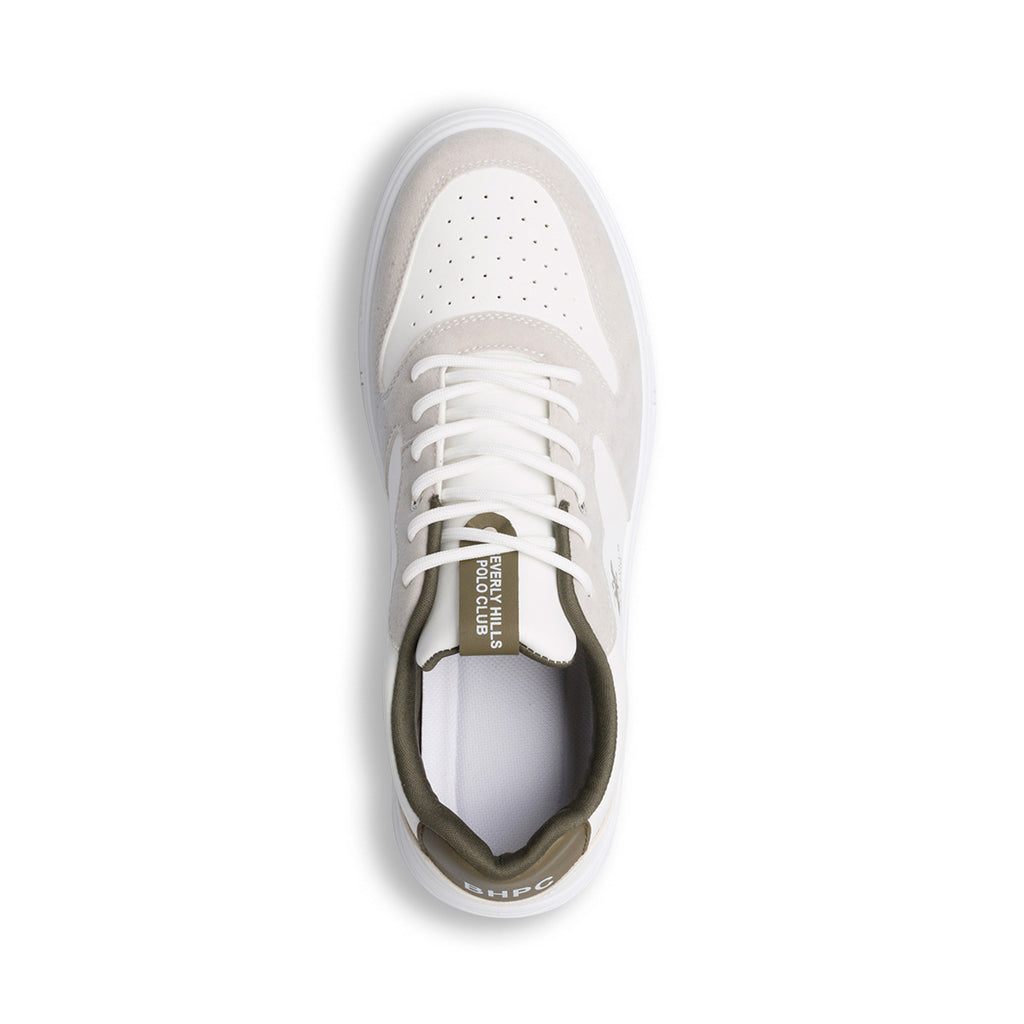 Sneakers bianche da uomo con logo laterale Beverly Hills Polo Club