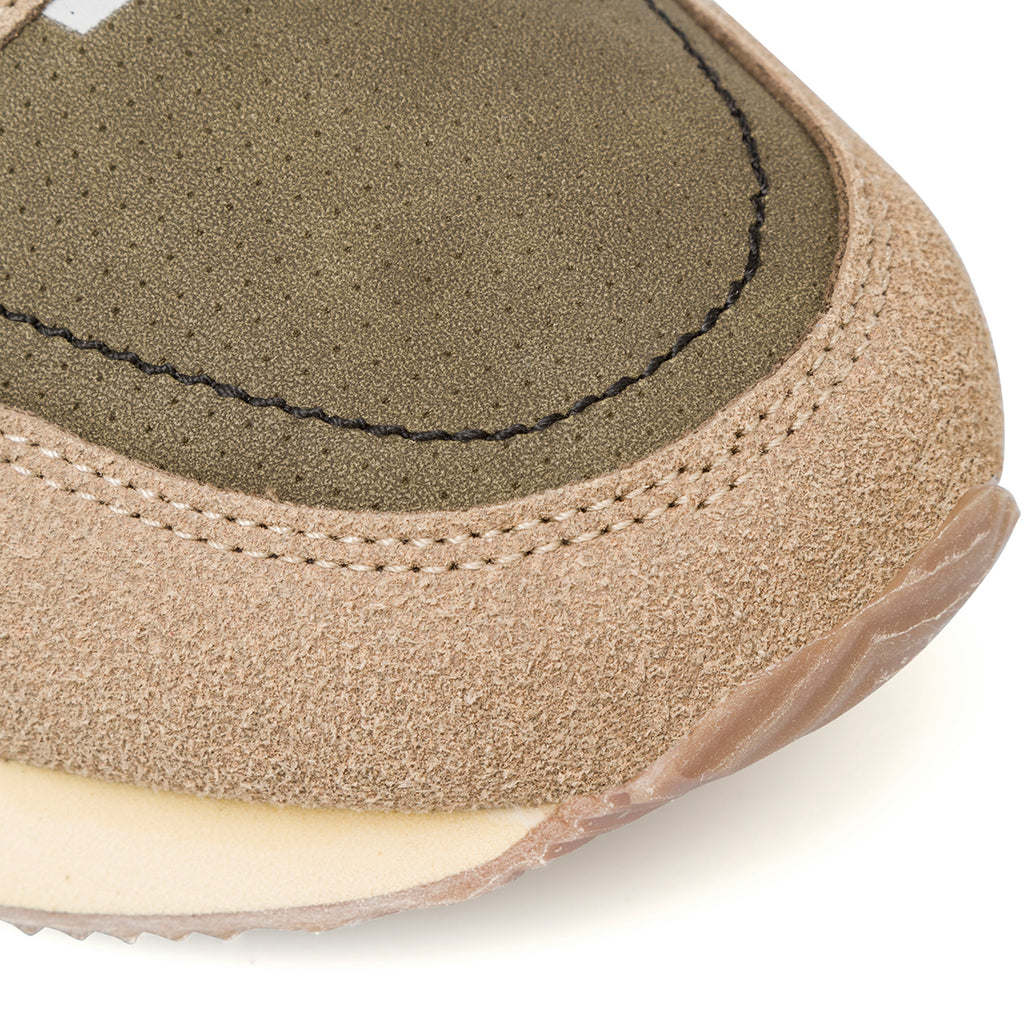 Sneakers beige e verdi da uomo con logo laterale Gas